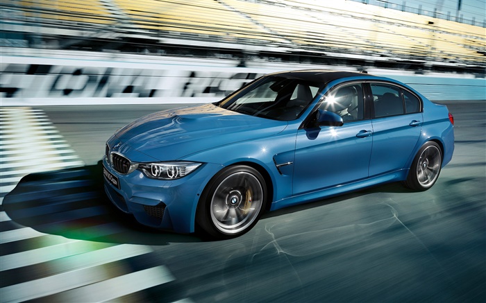 2015年BMW M3四门轿车F80蓝色车 壁纸 图片