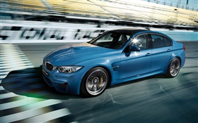2015年BMW M3四门轿车F80蓝色车 高清壁纸