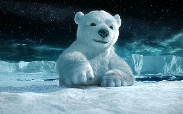 3D动物，北极熊 壁纸 图片