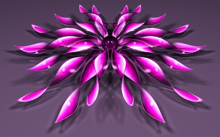 3D紫色的花 壁纸 图片