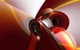 抽象曲线，红色风格 高清壁纸