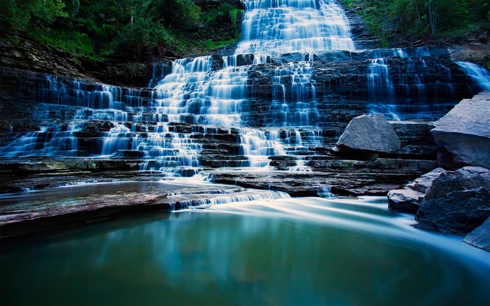 阿尔比恩瀑布，哈密尔顿，安大略省，加拿大，瀑布，湖泊 壁纸 图片