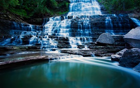阿尔比恩瀑布，哈密尔顿，安大略省，加拿大，瀑布，湖泊