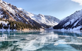 阿拉木图，哈萨克斯坦，冬季，湖