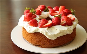 巧克力奶油草莓蛋糕 高清壁纸