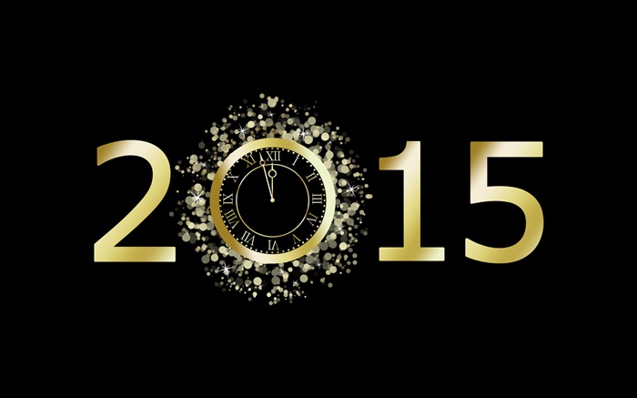 新年快乐2015年新年，黑色背景 壁纸 图片