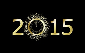 新年快乐2015年新年，黑色背景 高清壁纸