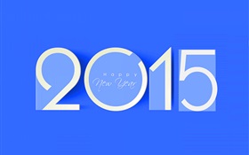 新年快乐2015年新年，蓝色风格