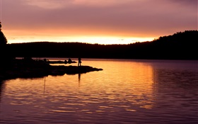 贝加尔湖，俄罗斯，黄昏，夕阳 高清壁纸