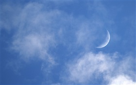 月亮，晚上，云