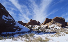 雪山，冬天，美国的风景