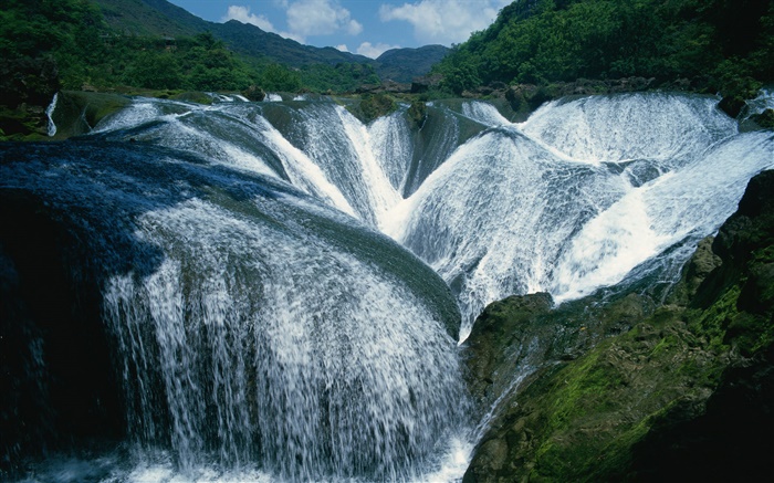 壮观的瀑布，中国风光 壁纸 图片