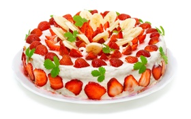 草莓香蕉片蛋糕