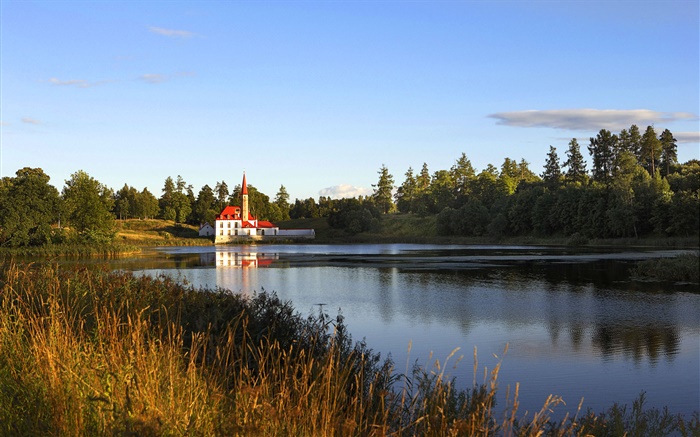 夏天，湖，房子，诺夫哥罗德 壁纸 图片