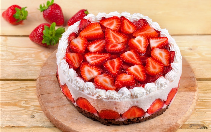 甜甜的草莓蛋糕 壁纸 图片