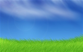视窗图片，草地，蓝天