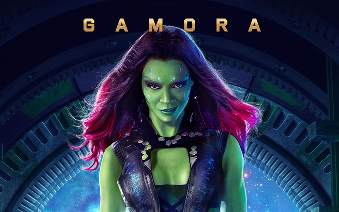 佐伊·索尔达娜作为Gamora，银河护卫队 壁纸 图片