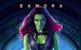 佐伊·索尔达娜作为Gamora，银河护卫队 高清壁纸