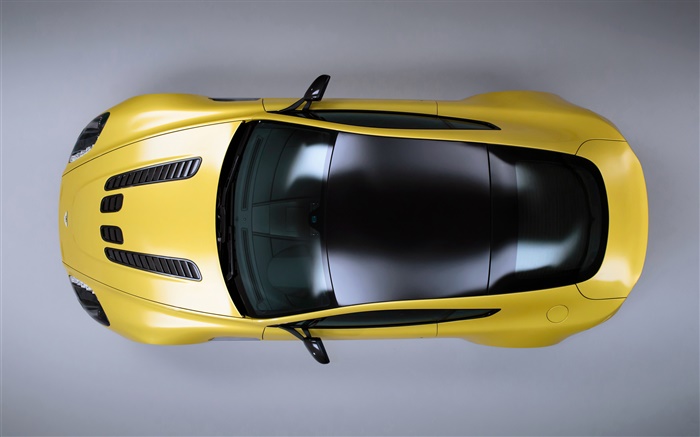 阿斯顿·马丁V12 Vantage的黄色跑车顶视图 壁纸 图片