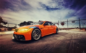 宝马GT2 E92 M3橙色跑车侧面图 高清壁纸