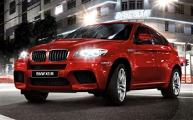BMW X6红色轿车前视图 高清壁纸