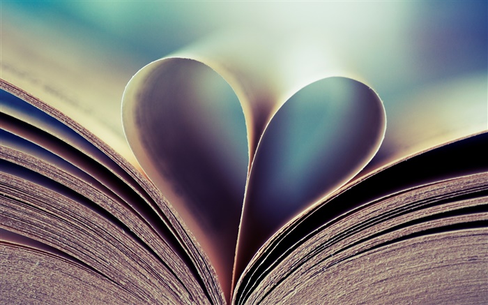 书，页面，爱的心 壁纸 图片