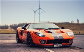 福特GT超级跑车橙色正面图