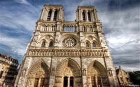 法国，巴黎圣母院，建筑 高清壁纸
