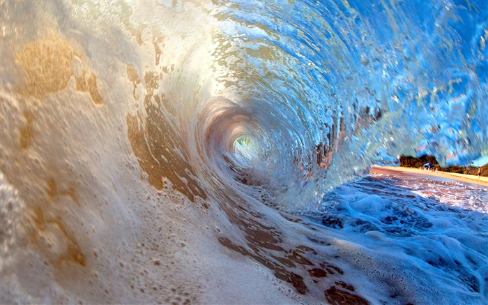 夏威夷，海浪，水洞 壁纸 图片