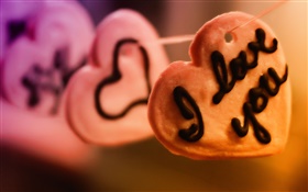 我爱你，爱的心饼干 高清壁纸