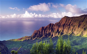 纳帕利海岸州立公园，夏威夷日落 高清壁纸