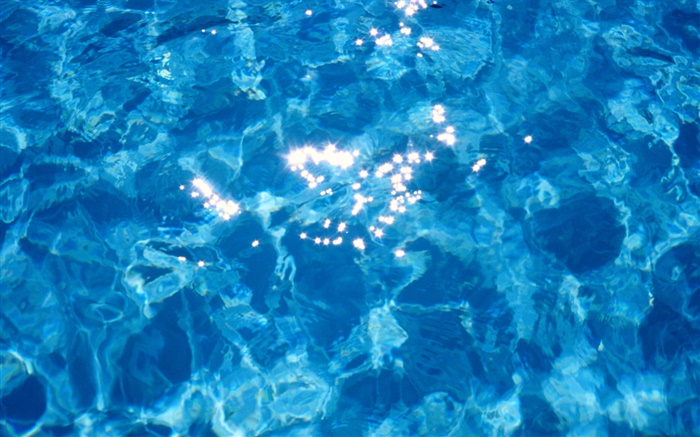 水，背景虚化，蓝色，阳光 壁纸 图片