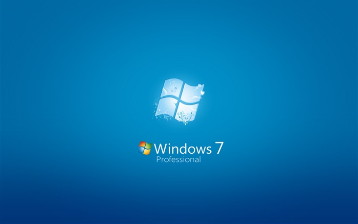 Windows 7专业版，蓝色背景 壁纸 图片