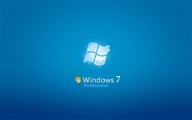 Windows 7专业版，蓝色背景 高清壁纸
