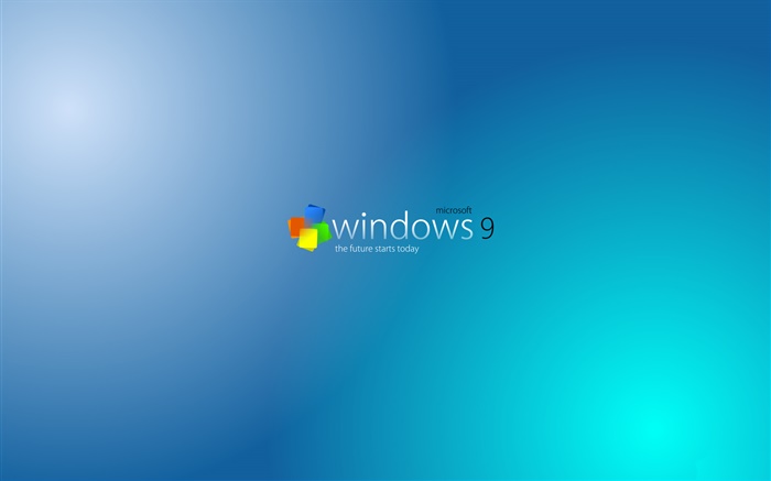 Windows 9系统，蓝色背景 壁纸 图片