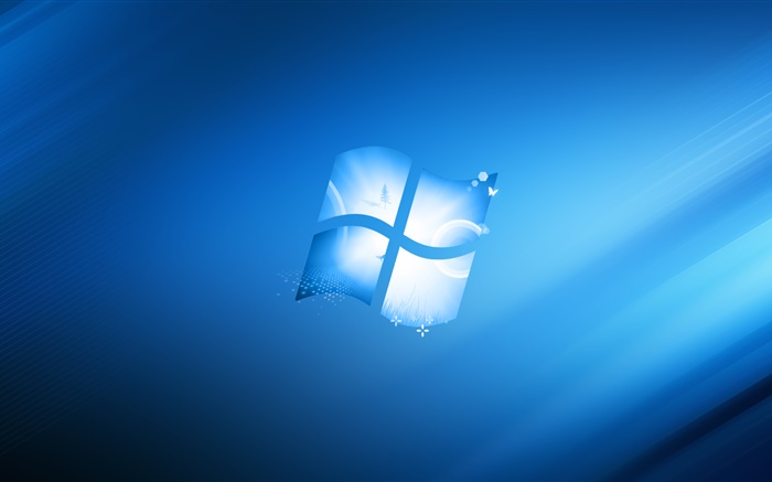 Windows徽标，蓝色风格背景 壁纸 图片