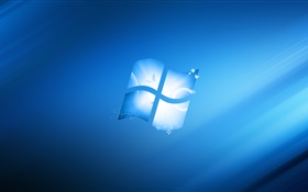 Windows徽标，蓝色风格背景 高清壁纸