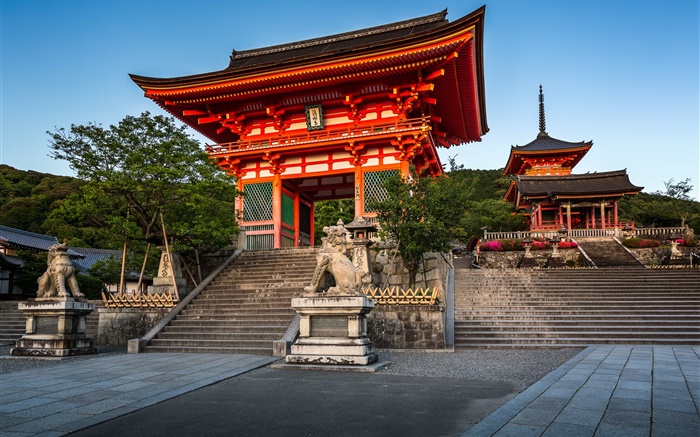 德瓦门，清水寺，京都，日本 壁纸 图片
