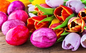 复活节彩蛋，郁金香花
