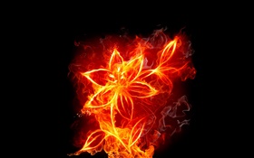 花与火，创意设计 高清壁纸