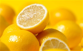 水果特写镜头，柠檬 高清壁纸