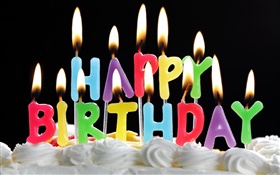 祝你生日快乐，蛋糕，蜡烛