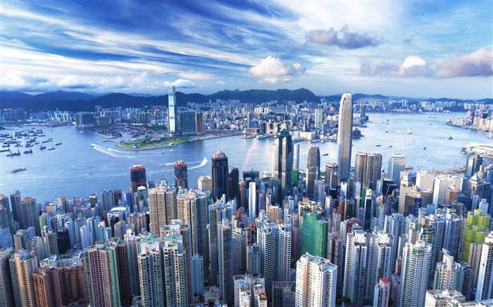 香港，城市，摩天大楼，大都会 壁纸 图片