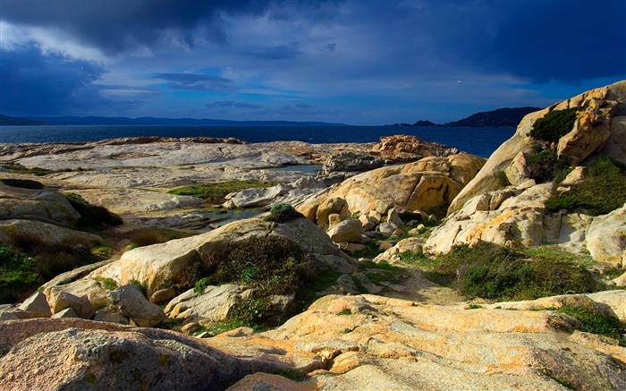 撒丁岛岩石，海 壁纸 图片