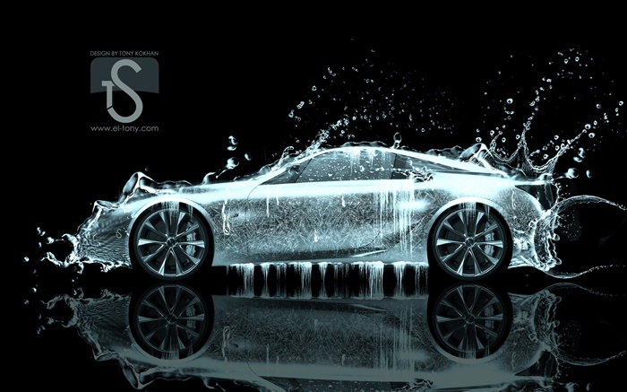 水溅汽车，创意设计，超级跑车侧面图 壁纸 图片
