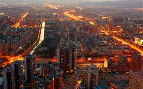 北京，中国，午夜，建筑，灯 高清壁纸