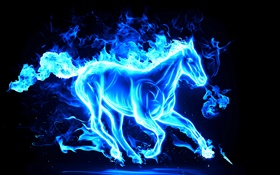 蓝色抽象马