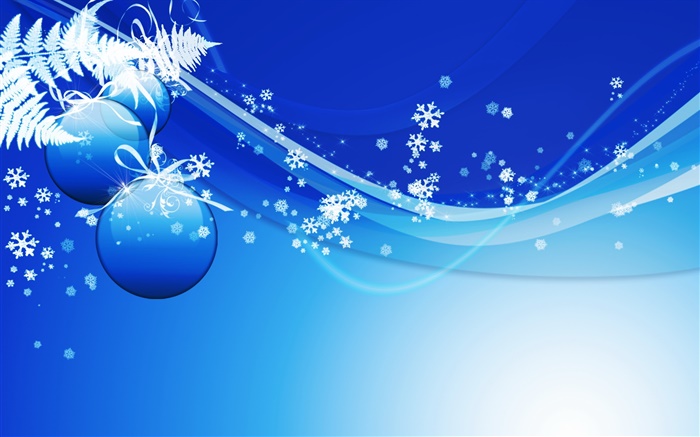 圣诞主题图片，彩球，蓝色风格 壁纸 图片