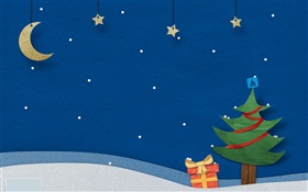圣诞主题图片，创意设计，树，礼物，星星，月亮