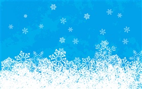 圣诞主题照片，雪花，蓝色背景 高清壁纸